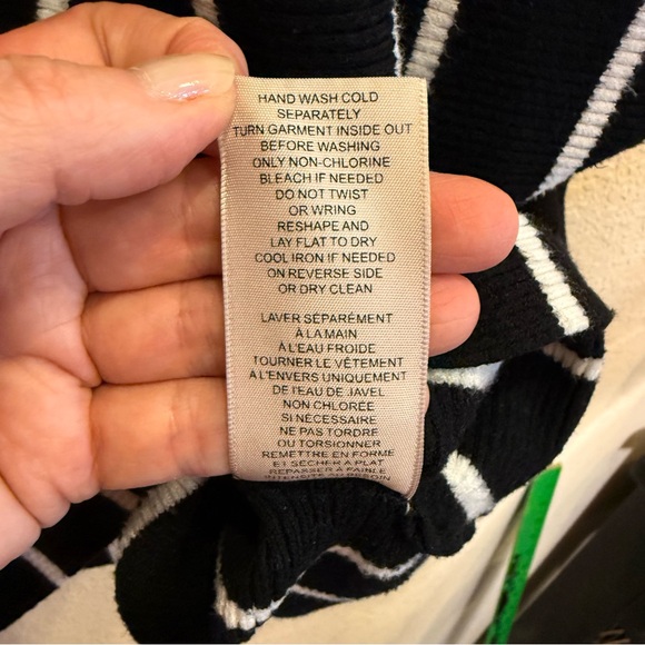 Philosophy Woman Black and White Striped Long Sleeve Sweater sz 2X - Picture 7 of 9